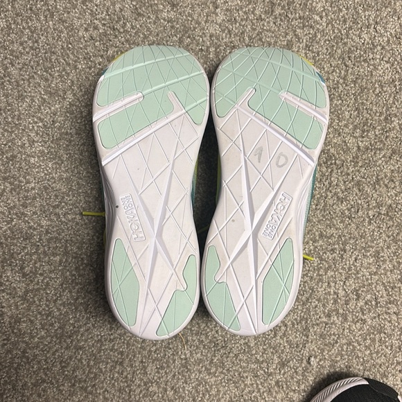 Hoka One One Lime Green Running Shoes with Gray Logo - Picture 5 of 7